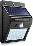 Solarix Solar 20 LED Wall Light And Night Sensor- Built-In Solar Panel 0.55w 17% Efficiency 1200mAh LI-ion Battery High Quality ABS Passive Infrared (PIR) Sensor Automatic Night Sensor Solar Charging >8 Hours Motion Angle 120 Degrees Distance 3 Metre Dela