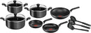Tefal 12PC Set Super Cook Non Stick - Thermo-spot marking turns full red when the pan reaches the ideal temperature High-quality titanium-infused coating delivers outstanding non-stick performance Compatible with all hobs except induction Easy to use and