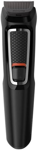 Philips Multigroom series 3000 Face and Hair Trimmer - 8 Tools Up to 60 Min Run Time Rinseable Attachments Self-Sharpening Steel Blades 3 Hair Combs 2 Stubble Combs 3-7mm Beard Adjustable Comb Nose & Ear Trimmer Rechargeable Ni-MH Battery Type 16 Hours Fu