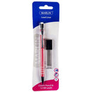 Marlin Clicker Clutch Pencil And Lead Set Red -Lead Liner Clutch Pencil and Easy To refill 12x HB 0.5mm Leads Integrated Eraser Comfortable to Hold
