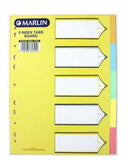 Marlin File Dividers Bright C Board 1-5 - Made From High-Quality Board This Set Of 5 A4 Dividers Features Numbered Tabs For Quick Referencing And Is Multi-Punched To Fit Any Standard Ring Binder Or Lever Arch File.