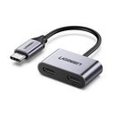 Ugreen 2-in-1 USB-C To Headphone & Charger Adapter 1 Year Limited Warranty