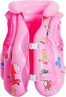 Casey Kids Small Inflatable Swimming Vest - For Kids From 1 To 2 Years Of Age Adjustable Fit Durable Construction Bright And Visible Design Quick Inflation And Deflation PVC Plastic Material For Swimming Pools Beach And Water Play Use Pink Colour