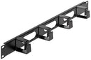 Intellinet 19" Cable Management Panel (711050) - 1U 4 short plastic rings Black 2 year Limited Warranty