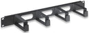 Intellinet 19" Cable Management Panel (711074)- 1U 4 long plastic rings Black 2 year Limited Warranty