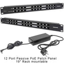 Intellinet 12 Port Passive PoE Patch Panel - 24 Port Patch Panel with 12 port RJ45 Data In and 12 port RJ45 Data and Power Out 2 year Limited Warranty