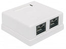 Intellinet Locking Cat6 UTP Mount Box - 2 Port UTP Mount Box Locking Function White