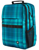 HP Campus XL Tartan Plaid Backpack - 20L capacity with multiple compartments including a dedicated 16-inch padded laptop pocket a main compartment for books a quick-access accessory pocket an internal pencil pouch and dual side water bottle pockets. The b