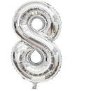 Casey 102cm Silver Balloon Number 8 -