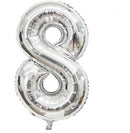 Casey 102cm Silver Balloon Number 8 -