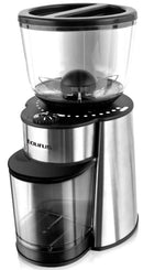 Taurus Electric 430g Coffee Grinder- 18 Different Grind Selections Stainless Steel Burr Grinding Disc 130w Rated Power Large 430g Capacity Removable Bean Hopper Stainless Steel Housing Measuring Spoon Included Colour Black and Silver 1 Year Warranty