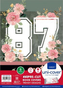 Marlin A4 87 Floral Precut Book Covers 5PK - High Quality Durable Plastic Trendy 87 Floral Power Designs Saves Time with Uni-Cover System Ideal For A4 Size Documents