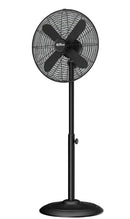 Alva Air 40cm Matte Black Finish Telescopic Pedestal Fan – Adjustable Height Up to 1.2 Metres 3 Speed Functions 4 Durable Metal Blades For Optimized Airflow 50W Power Radial Grill Protects The Blades Oscillate Function Fan Angle Tilt Adjustment Sturdy bas