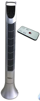 Alva Air 92cm Tower Fan- Contemporary Metallic Finish Multi-Functional Touch Control Oscillate Function 3 Speed Control 40W Power Sturdy base and Stand Height 920mm Remote Control Colour Silver 1 Year Warranty
