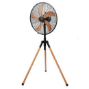 Alva Air 40cm Wooden Finish Tripod Fan 50w - 5 Aluminium Blades; Sturdy & Adjustable Tripod Stand; Stylish Wooden Finish Blades & Tripod; Oscillation Function; 3 Speed Selection; Adjustable Height 1 year warranty