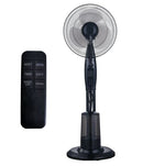 Alva Air 40cm Pedestal Mist Fan With Remote Black- Control Panel With Indicator Lights Variable Mist Rate For Personalized Comfort Setting (max of 250ml/hr. ) 3 X Transparent Blades With Safety Fan Guard Radial Grill Oscillate And Tilt Function 1 Year War