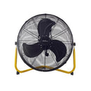 Alva Air 50cm Black With Yellow Floor Fan 160w - Powerful And Durable Fan With Robust Industrial Design Strength Striking Glossy Yellow Stand And Sturdy Black Feet Enhanced With Adjustable Airflow Tilt Functionality Experience Optimal Airflow With 3-Speed