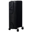 Alva 7 Fin Oil Filled Heater Glossy Black- Powerful 1500w Rated Power Sleek And Elegant Design 3x Heat Settings Adjustable Thermostat Portable And Lightweight 4 X Castor Wheels For Easy Manoeuvrability Ideal For Small to Mid-Sized Rooms Equipped With T...