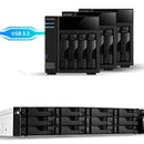 Asustor Lockerstor 12RD AS6512RD - 12 Bay NAS Quad-Core 2.1GHz CPU 2.5GbE Port 8GB RAM DDR4 2U Rackmount Server with redundant Power Supply 1 year warranty