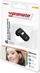 Promate Atom Sleek Multipoint Pairing Bluetooth 3.0 Headset Earphone-Black 1 Year Warranty