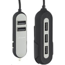Whizzy 5 Port USB Family Car Charger- Charges Up To 5 Devices Simultaneously Via Car Lighter Socket 2 x USB Ports For Front Of Car 3 X USB Ports For Backseats 1.5m Cable and Backseat Clip Overall 10.8A Rapid Charge Recognition Colour Black 1 Year Limited