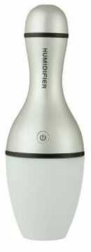 Casey Bowling Bottle Shaped Multifunctional Portable 150ml USB Humidifier Air Purifier Mist Maker with LED light For Home Office and Car-White and Black