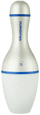 Casey Bowling Bottle Shaped Multifunctional Portable 150ml USB Humidifier Air Purifier Mist Maker with LED light For Home Office and Car-White and Blue