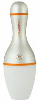 Casey Bowling Bottle Shaped Multifunctional Portable 150ml USB Humidifier Air Purifier Mist Maker with LED light For Home Office and Car-White and Orange