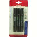 Artwell Permanent Double Black Marker - 3/6mm Tip Size Pack Of 3 Marker Xylene Free Alcohol Based Ink Fiber Tip Refillable Ink Waterproof Instant Drying Permanent Non-Toxic High Quality Weathering Resistance Not Suitable For Children Under 36 Months