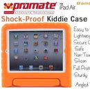 Promate Bamby.Air-Shockproof Impact resistant case with convertible stand for iPad Air-Orange 1 Year Warranty