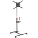 Barkan Mobile TV Mount Cart Metal Shelf - 13 Inches To 86 Inches For Screens Weighing Up to 123lbs Or 56KG Tilt And Height Adjustment Fall Proof Cable Management Lockable Wheels And Wheel Leveling Easy Assembly 5 Years Warranty.