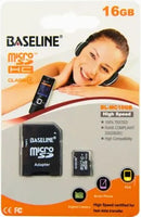 Baseline Micro-SD CL10 Memory Card - 16GB Storage Capacity MicroSDHC Format Standard Read Or Write Speed Class 10 UHS-I RoHS Compliant High Compatibility Smartphones For Tablets Cameras Laptops and Other MicroSD-Supported Devices 5 Years Warranty.