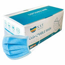 Casey XYT Branded 3 Ply Disposable Face Mask with Earloop - 50 Per Pack Non-Woven Flexible Nose Piece 3 Layer Fabric Ensure High Filtration Efficiency and Absorption Colour Blue