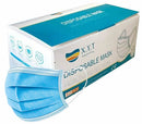 Casey XYT Branded 3 Ply Disposable Face Mask with Earloop - 50 Per Pack Non-Woven Flexible Nose Piece 3 Layer Fabric Ensure High Filtration Efficiency and Absorption Colour Blue
