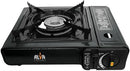 Alva Single Burner Butane Canister Gas Stove- Cast Aluminium Burner Variable Heat Control Safety Locking Mechanism Enamelled Pot Holders Convenient Carry Case Uses CCR100 Gas Canister 1 Year Warranty