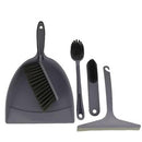 Casey 5 Pack Dust Pan Broom Set Light Grey - includes 1 x Hand Broom 2 x Small Hand Brushes 1 x Glass Squeegee 1 x Pan Out of Box failiure warranty