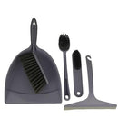 Casey 5 Pack Dust Pan Broom Set Light Grey - includes 1 x Hand Broom 2 x Small Hand Brushes 1 x Glass Squeegee 1 x Pan Out of Box failiure warranty