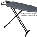 Casey JYL Heavy Duty Steel Frame Ironing Board 90cm X 30cm Dark Grey- Powder Coated Metal Legs And Frame For Great Stability Non-Slip Feet Caps Ensure A Steady Anchoring Heat Resistant 4mm Foam Cover Load Capacity Up To Of 15kg Easily Folded Into A Compac
