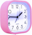 Casey Bedside Square Alarm Clock 12cm Pink - Fresh Yet Traditional Aesthetic Look Quiet And Smooth Quartz Movement Featuring A Beep Alarm Perfect Complement For Any Bedroom Or Study At Home Or The Office Easily Readable Numbers Operated By 1 X AA Battery