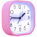 Casey Bedside Square Alarm Clock 12cm Pink - Fresh Yet Traditional Aesthetic Look Quiet And Smooth Quartz Movement Featuring A Beep Alarm Perfect Complement For Any Bedroom Or Study At Home Or The Office Easily Readable Numbers Operated By 1 X AA Battery