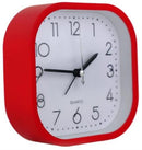 Casey Bedside Square Alarm Clock 12cm Red - Fresh Yet Traditional Aesthetic Look Quiet And Smooth Quartz Movement Featuring A Beep Alarm Perfect Complement For Any Bedroom Or Study At Home Or The Office Easily Readable Numbers Operated By 1 X AA Battery (