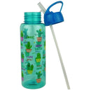 Casey FlipTop 1 Litre Plastic Water Bottle with Drinking Spout- Flip-Top Drinking Spout Angled Internal Straw Leak-Proof Lid Wide Neck Sturdy Carry Handle Colour Blue