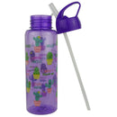 Casey FlipTop 1 Litre Plastic Water Bottle with Drinking Spout- Flip-Top Drinking Spout Angled Internal Straw Leak-Proof Lid Wide Neck Sturdy Carry Handle Colour Purple