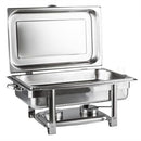 Casey Condere Chafing Dish Rectangular Single Pan Chaffing Dish 10 Litre Stainless Steel - Chafing Dish with One Large Food Pan Removable lid One Steam Pan and Base with Two Fuel Holders Out of Box Failure Warranty