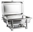 Casey Condere Chafing Dish Rectangular Single Pan Chaffing Dish 10 Litre Stainless Steel - Chafing Dish with One Large Food Pan Removable lid One Steam Pan and Base with Two Fuel Holders Out of Box Failure Warranty