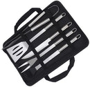 Casey 5 Piece Stainless Steel Braai Utensil Set – Includes 1x 35cm Tong 1x 35cm Fork and 1x 33cm Knife 1x 33cm Baster Brush 1x 35cm Spatula 1x Easy Carry Zipped Carry Case Stainless Steel Handles.