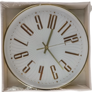 Casey Wall Clock Gold Outer Rim With Gold Details And White Face 30cm Radius Size 3 months warranty