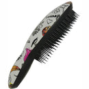 Prescott Finishing Hairbrush - Classic Oval Shape Fleur Paloma Graffiti Pattern Ergonomic Handle In Top Quality ABS Plastic Evenly Arranged Soft Bristles Suitable For Long Medium Thick And Wavy Hair Designed For Brushing Hair Extensions Out Of Box Failure