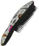 Prescott Finishing Hairbrush - Classic Oval Shape Fleur Paloma Graffiti Pattern Ergonomic Handle In Top Quality ABS Plastic Evenly Arranged Soft Bristles Suitable For Long Medium Thick And Wavy Hair Designed For Brushing Hair Extensions Out Of Box Failure