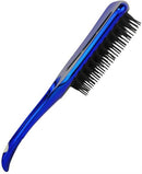 Prescott Wet and Dry Detangling Paddle Hairbrush Metallic Blue - Rectangular Shape Head Ergonomic Handle Widely Spaced 325 Soft Bristles Suitable For Long Medium Thick And Wavy Hair Designed For Brushing Hair Extensions and Wigs Out Of Box Failure Warrant